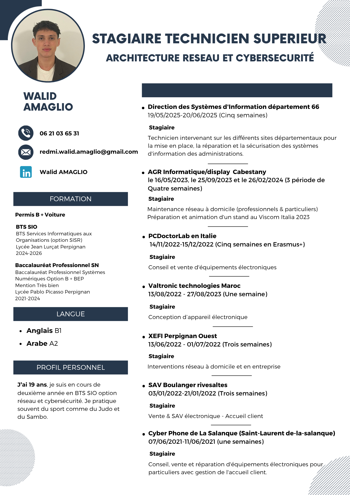 CV 1ère année – Construction du profil professionnel